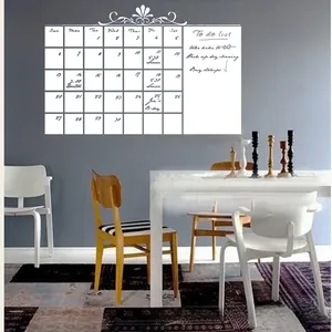 Detail of monthly planner wall sticker with calendar grid and to-do list for home organization