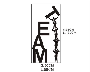 Modern black TEAM wall decal with business figures silhouette for office and classroom