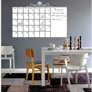 White monthly planner wall sticker with decorative top and integrated to-do list section