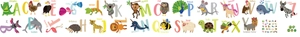 Educational animal alphabet stickers set with 26 letters for children learning decor