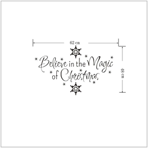 Details des 62x48cm Believe in the Magic of Christmas Schneeflocke Wandaufklebers