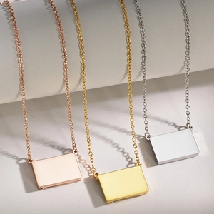 Ausziehbare Foto-Umschlag-Halskette in den Farben Gold, Roségold und Silber-Edelstahl
