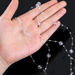 Catena di perle ABS ad alta trasparenza con perle da 3mm e 8mm per decorazione fai da te