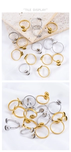 Detail der verstellbaren Ringrohlinge aus 304 Edelstahl für DIY Schmuck in Gold und Silber