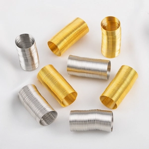 Bobinas de alambre de acero con memoria doradas y plateadas para joyería artesanal DIY