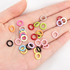 Assorted colorful 9mm metal jump rings for DIY jewelry and keychain making projects