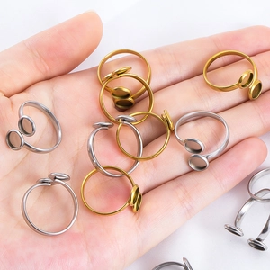 Verstellbare Ringbasis aus 304 Edelstahl mit Doppel-Tablett für DIY Schmuckherstellung