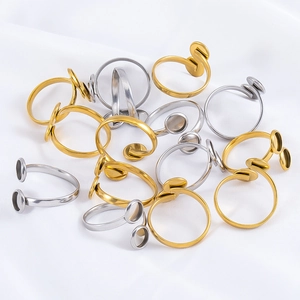 Verstellbare 19mm Edelstahl Ringschiene in Gold und Silber für DIY Schmuckherstellung