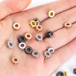 Mikro-Pave-Zirkon-Metall-Abstandshalter für Armbänder in Gold, Silber, Roségold und Schwarz