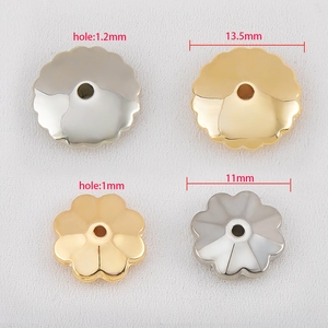 DIY CCB plastic flower spacer beads in gold and silver, 11mm and 13.5mm sizes