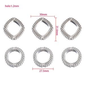 Silver hollow geometric beads in diamond and round shapes for DIY jewelry making