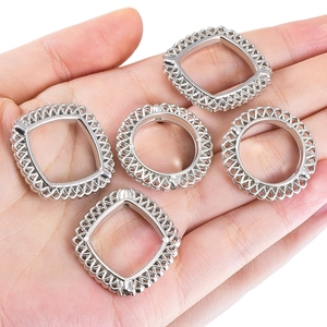Five-piece silver CCB geometric hollow charms for DIY jewelry and phone chains