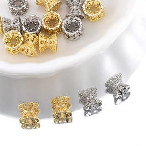 14K Vergoldet Hohl Taille Zwischenperlen Kupfer Metall Blumenkappe Perlen Für DIY Schmuckherstellung Armband Halskette Zubehör Bastelkomponenten