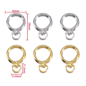26mm Zinc Alloy Spring Ring Buckle with Swivel Eyelet in Gold and Silver Finishes