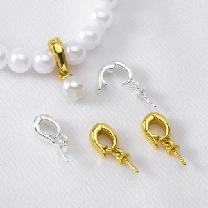 Bélière de Bijoux en Cuivre avec Tige Plaqué Or 18K Argent Connecteur Universel pour Fabrication de Collier et Bracelet DIY