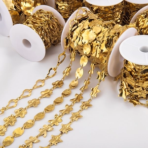 Catena Geometrica Irregolare in Acciaio Inossidabile Placcato Oro 18K per Produzione Gioielli DIY Collana Braccialetto Decorazione Abbigliamento