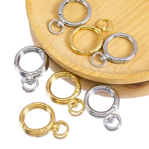 Golden and silver zinc alloy snap O-rings with swivel base for DIY keychain and bag straps