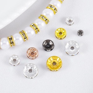 Perline Distanziatrici in Lega Con Strass Oro Argento Oro Rosa Rondella Per Creazione Di Gioielli Fai Da Te Braccialetto Collana
