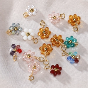 304 Edelstahl Kristall Blume Anhänger Mit Künstlicher Perle Für DIY Ohrringe Halskette Armband Schmuckherstellung