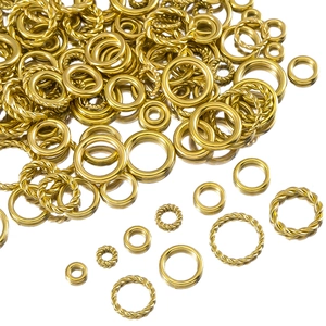 Anillos de Salto Cerrados Lisos Retorcidos de Acero Inoxidable 304 Chapado en Oro 18K DIY Joyería Pulsera Collar Conector
