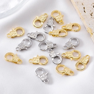 Chiusure a moschettone in metallo con trama oro e argento per collane e bracciali fai-da-te
