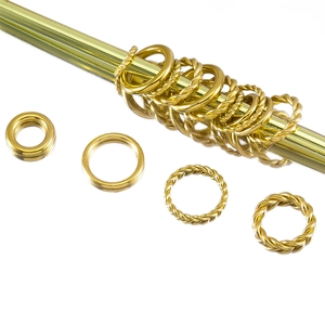 Anillas de acero inoxidable bañadas en oro de 18K lisas y retorcidas para joyas DIY