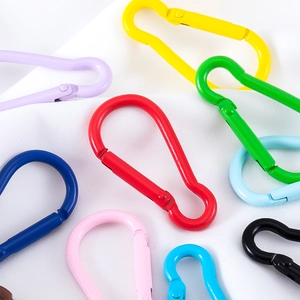 Colorful alloy gourd-shaped carabiner clips with spring gate in various candy colors