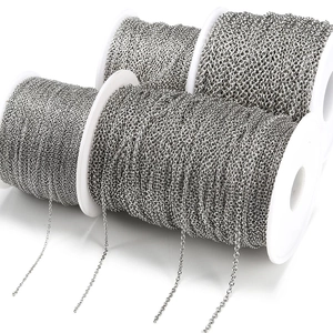 Bulk silver stainless steel O-chain spools for DIY jewelry making and necklace supplies