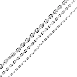 Trois tailles de chaînes O en acier inoxydable argenté pour la création de bijoux DIY