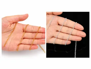 Detailed comparison of 18k gold and silver stainless steel cable chains for DIY jewelry