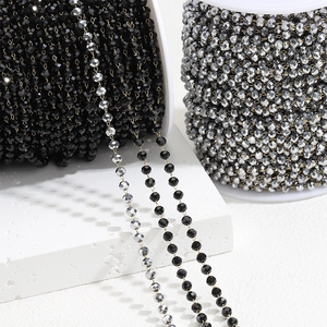 3.6mm faceted crystal bead chain on white spool for DIY jewelry making accessories