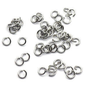 Bulk silver stainless steel open jump rings for DIY jewelry making and connection