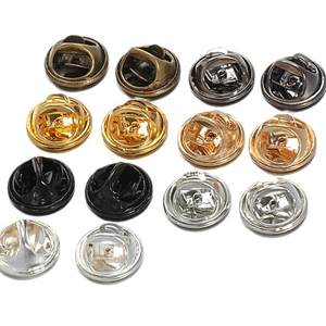Assorted butterfly pin backs in gold, silver, and black finish for DIY brooch accessories