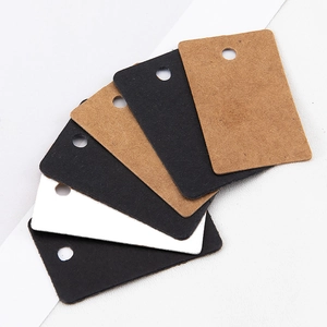 Blank Kraft Paper Gift Tags Rectangle Cardboard Hang Tags With Hole For Jewelry Labels Wedding Party Favor DIY Craft Small Tags