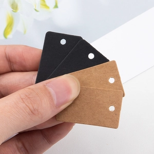 Brown and black kraft paper gift tags with pre-punched holes for DIY jewelry packaging
