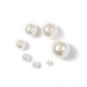 Perlas de imitación blancas de ABS con agujeros en varios tamaños para creación de joyas