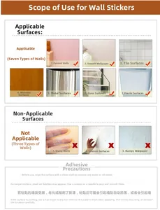 Guide d'application de stickers muraux sur surfaces lisses, bois et verre