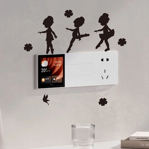 Black PVC dancing ballet girls wall stickers silhouette for light switch decoration