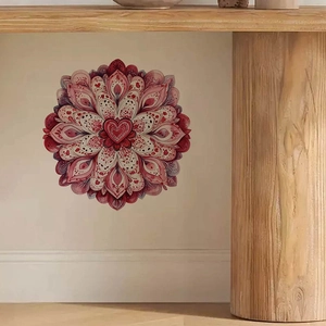 Pegatina de pared mandala con corazón rojo para decoración de casa en San Valentín