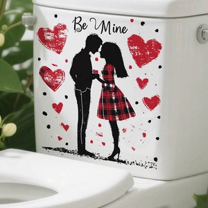 Valentine Couple Heart PVC Wall Sticker Set Be Mine Decal for Bathroom Decoration