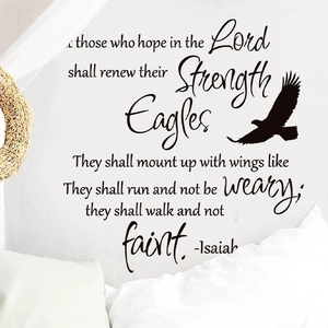 Inspirational eagle wall decal with Isaiah 40:31 scripture for bedroom home decor