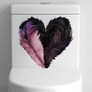 Pink heart feather wall sticker decal for home decor bedroom living room walls