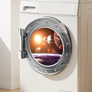 3D space galaxy planet window sticker for front load washing machine glass door