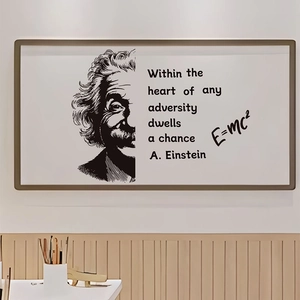 Albert Einstein Quote Wall Sticker Within The Heart Of Any Adversity Dwells A Chance E=mc2 Physics PVC Decal For Study Decor