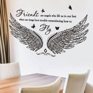 Inspirational Angel Wings Butterfly Wall Sticker PVC Waterproof Quote Decal For Living Room Bedroom Home Wall Decor