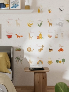 Stickers muraux pour enfants avec alphabet illustré d'animaux pour décoration éducative