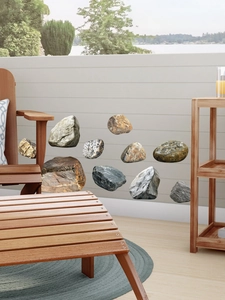 Detail view of 3D stone texture wall stickers for home renovation and bedroom decoration