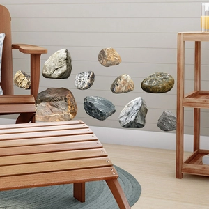3D realistic stone texture wall stickers made of self-adhesive PVC for home room decoration
