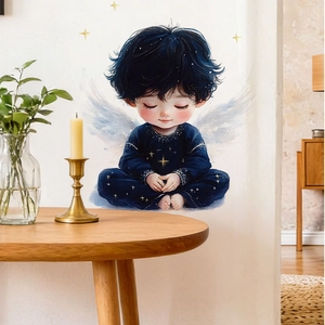 Easter sleeping angel boy wall sticker for nursery bedroom home decor PVC decal