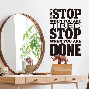 Adesivo murale motivazionale in PVC nero con scritta per decorazione moderna di casa e ufficio